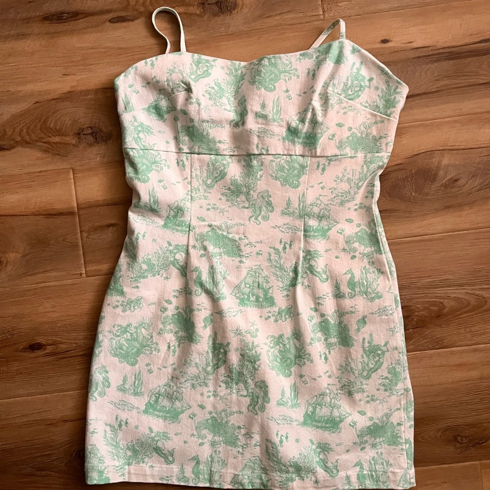 Avec les filles mini dress in white stretch denim